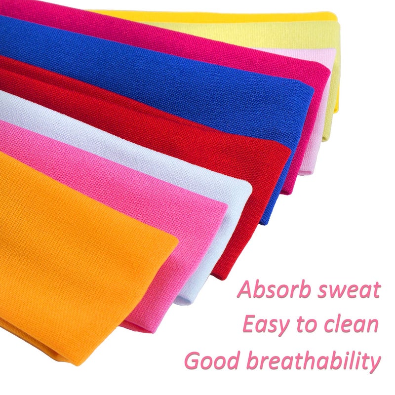 DIYASY 12 Pcs Women Yoga Headbands, Fashion Soft Elastic Cotton Sweatband Yoga Stretchy Headband for Women 12 Colors - Image 4